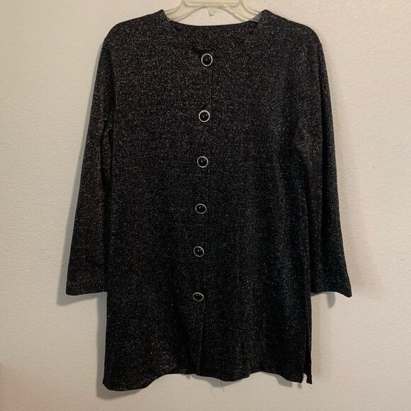 Willow Ridge Tunic Blouse Metallic Button Up Retro - Picture 1 of 7